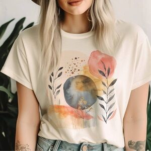 Floral Graphic Cream T-Shirt